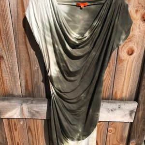 MICHELLE JONAS KHAKI GREEN DRESS, CREAM, M